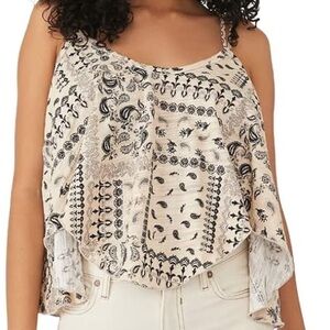 free people we the free hey girl paisley tank top size medium